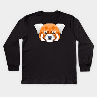 Polygons Red Panda Kids Long Sleeve T-Shirt